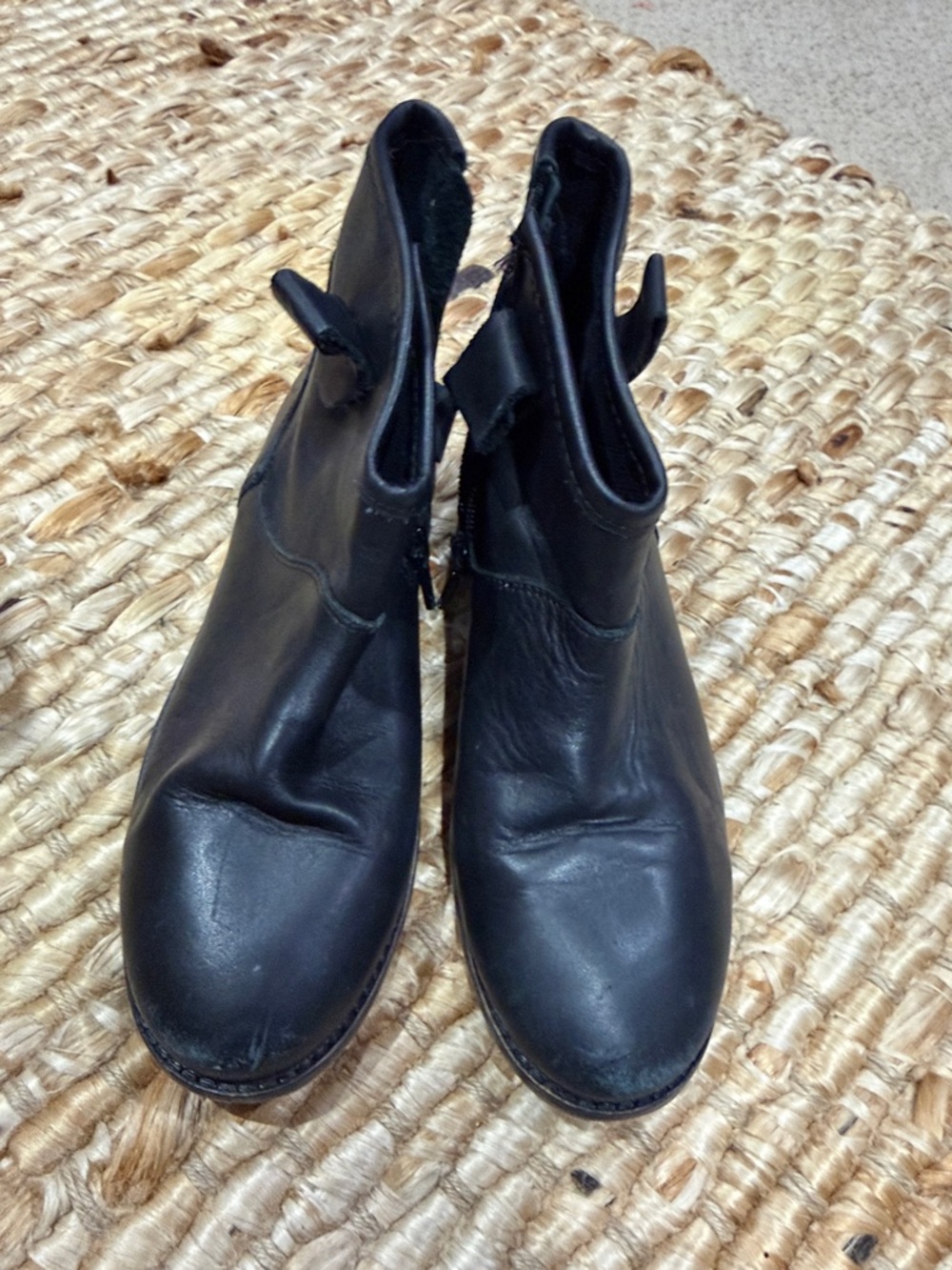 Zara Black soft Leather Ankle Boots